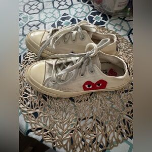 Converse x Comme Des Garcons Play Chuck Taylor Low Cut Cream Sneaker